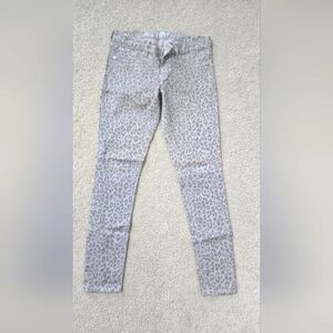 Express Gray Zelda Leopard Print Jeggings Size 6